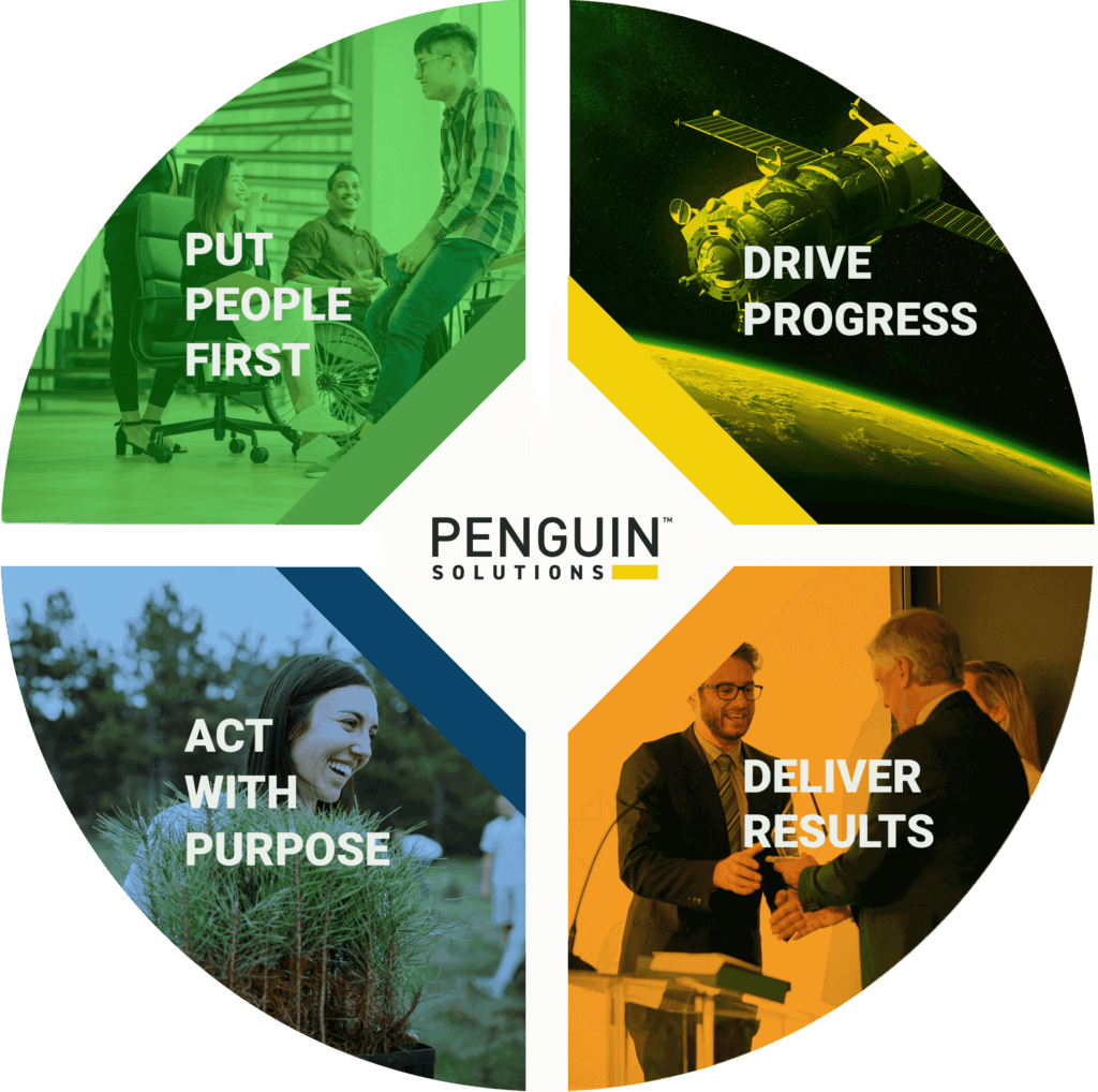 Put people first, drive progress, act with purpose, and deliver results.